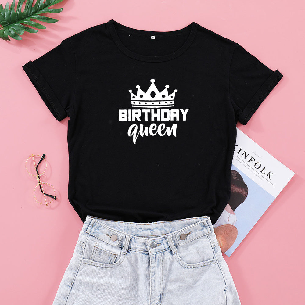 T-shirt à manches courte - reine d’anniversaire