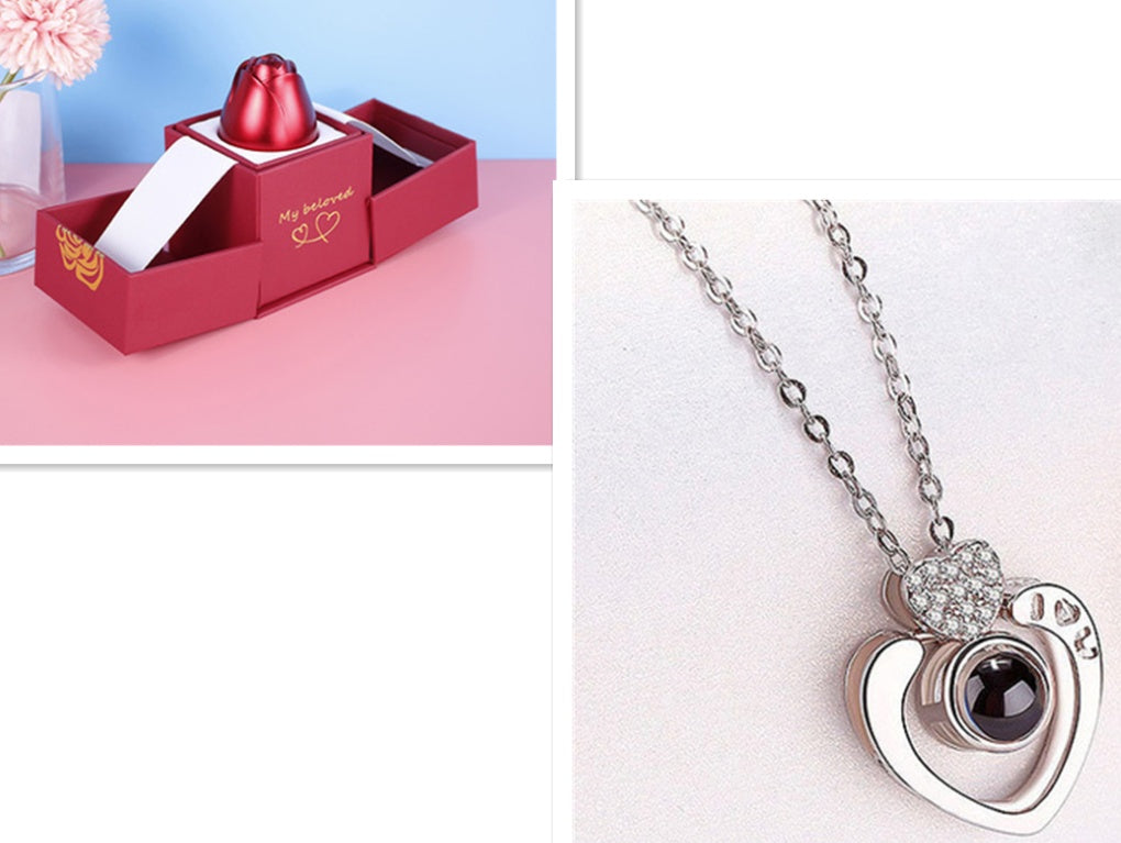 Coffret à bijoux en forme de rose