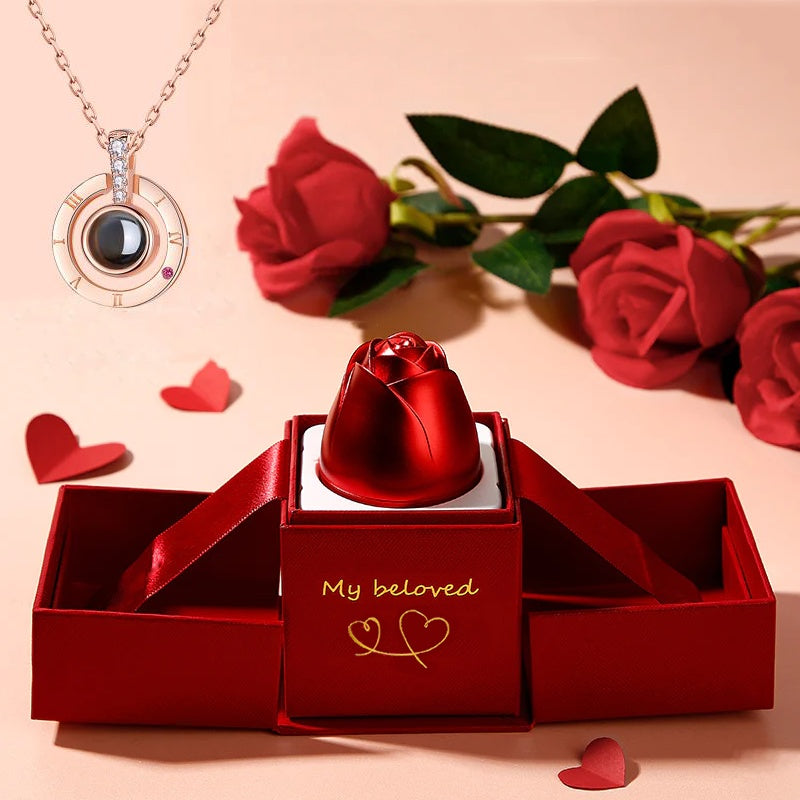 Coffret à bijoux en forme de rose