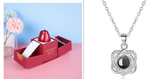 Coffret à bijoux en forme de rose