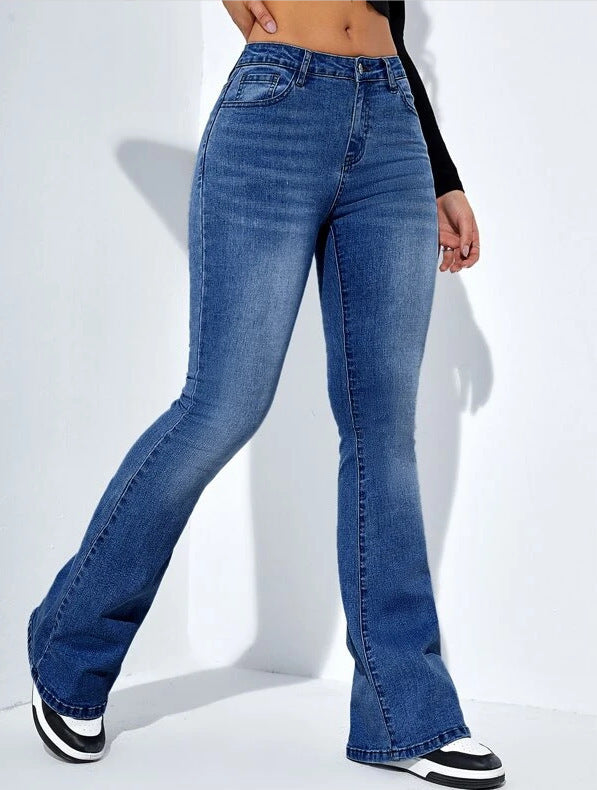 Pantalon en jean slim design évasé