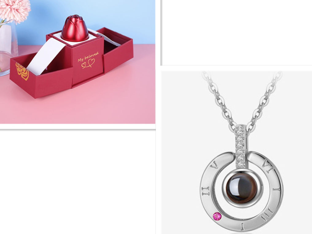 Coffret à bijoux en forme de rose