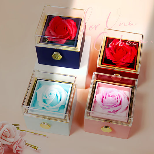 Coffret à bijoux décoré d'une rose éternelle