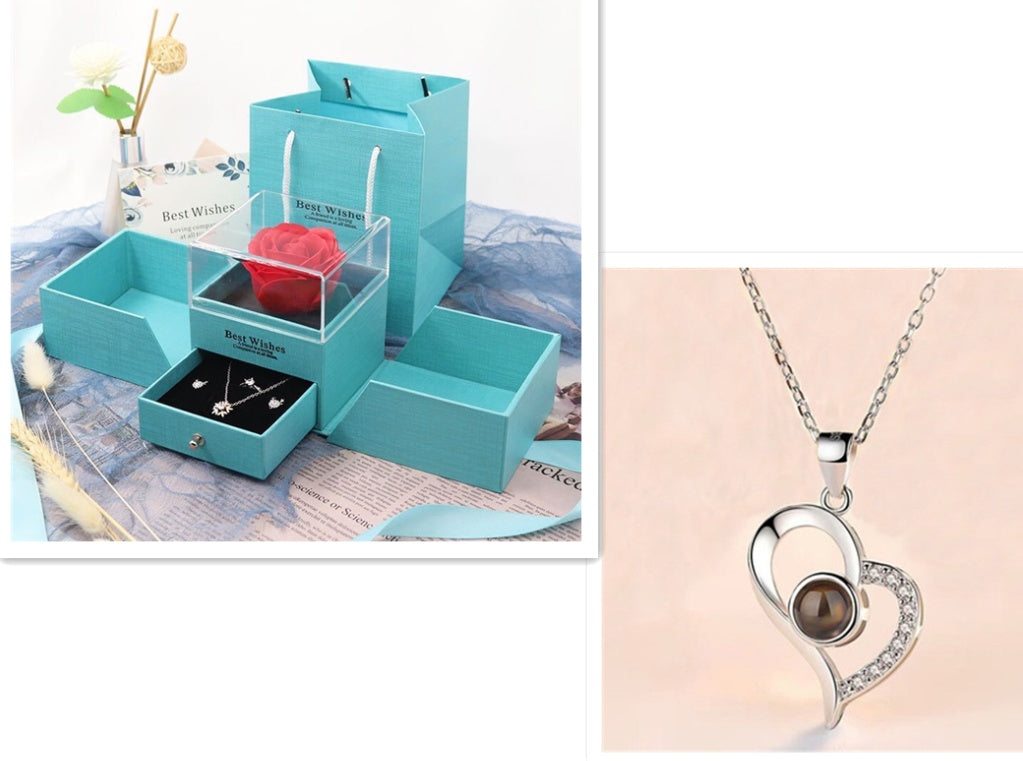 Coffret à bijoux en forme de rose