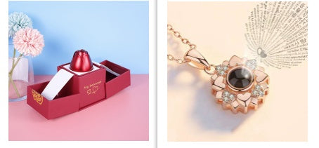 Coffret à bijoux en forme de rose