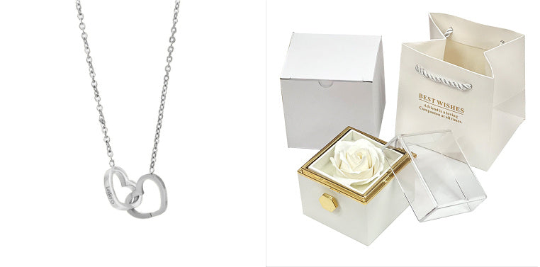 Coffret à bijoux décoré d'une rose éternelle