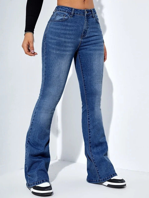 Pantalon en jean slim design évasé