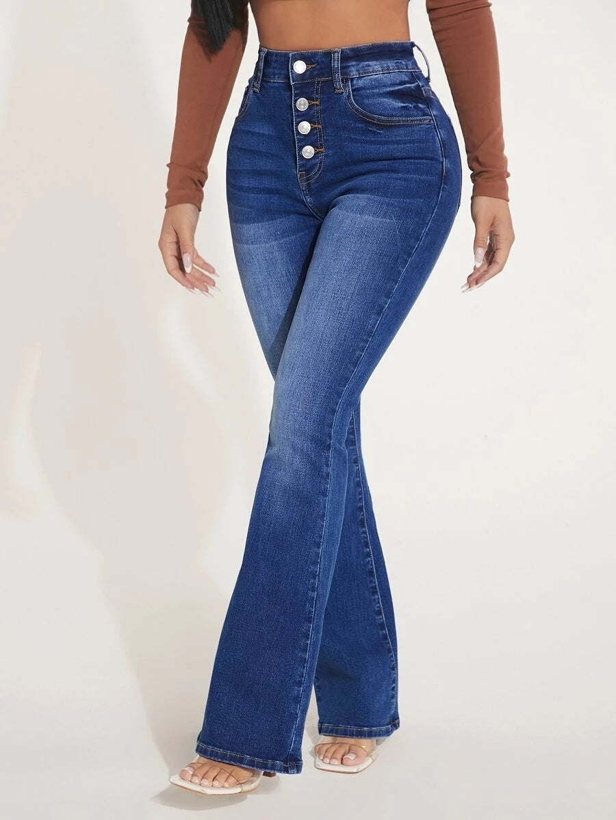 Jean skinny taille haute extensible