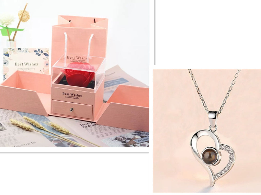 Coffret à bijoux en forme de rose