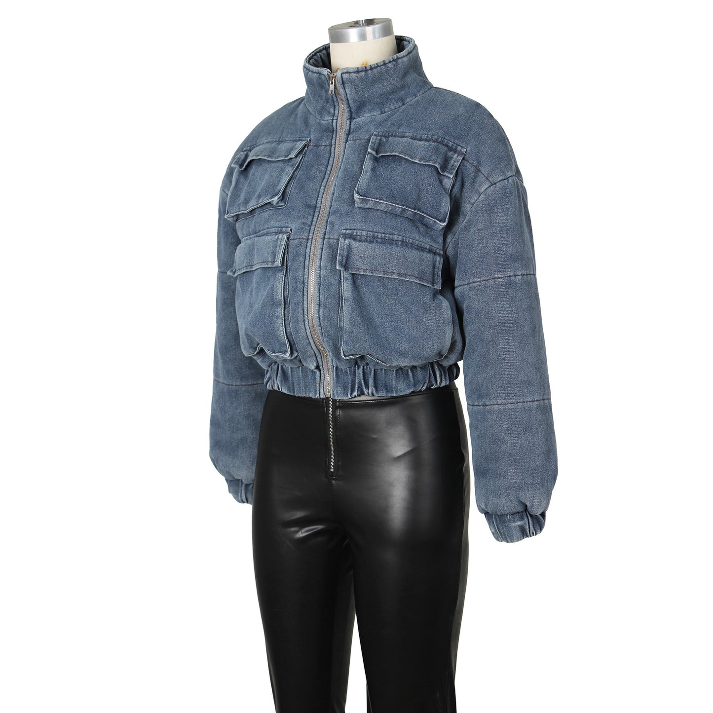 Women's Multi-Pocket Cotton Denim Jacket