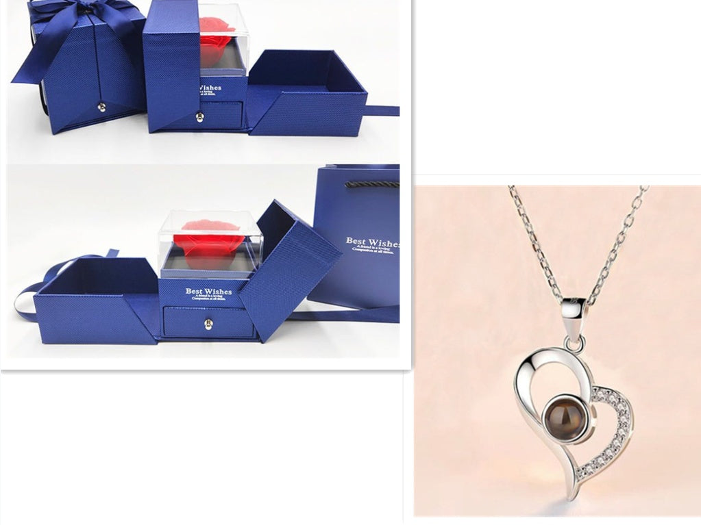 Coffret à bijoux en forme de rose