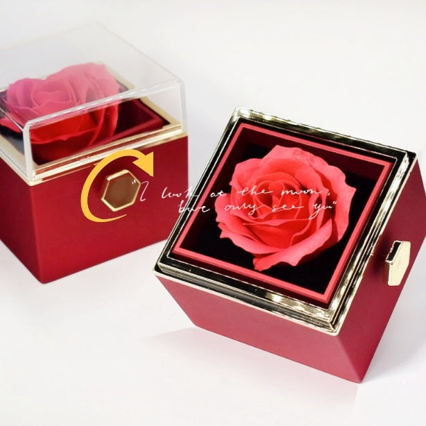 Coffret à bijoux décoré d'une rose éternelle