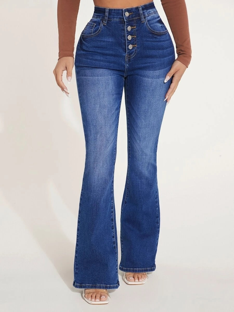 Jean skinny taille haute extensible